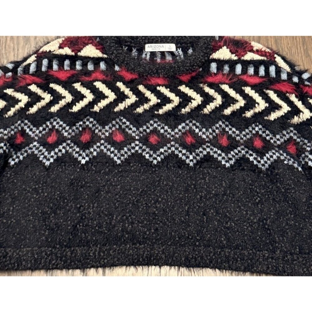 Fair Isle Nordic Sweater Arizona Jean Co Cropped Aztec Soft Fizzy Small NEW! - Picture 3 of 10